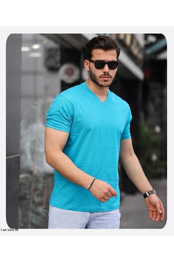 Spor Life Men's Style Cotton V-Neck T-Shirt