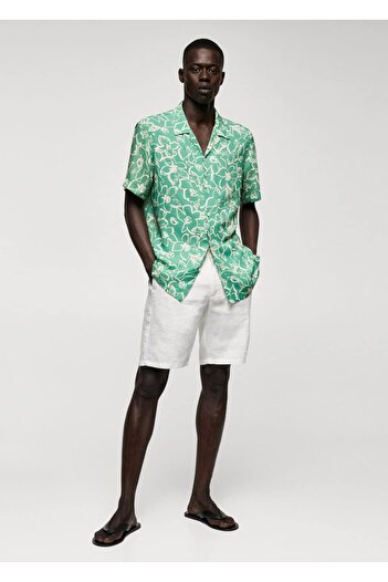MANGO Man Floral draped shirt