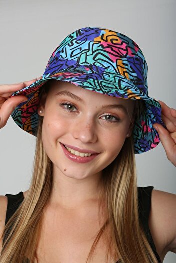 FRESCO SCARFS Women's Summer Patterned Colorful Bucket