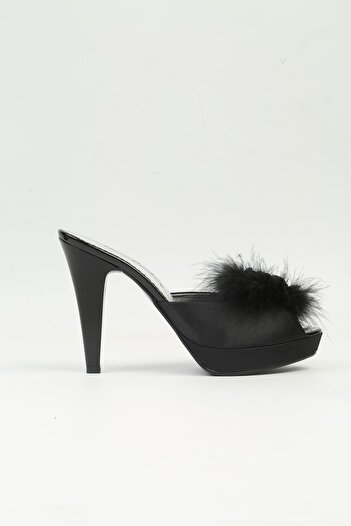 Pierre Cardin ® |    Pc-0009 - Satin Black-Women's Heeled Slippers