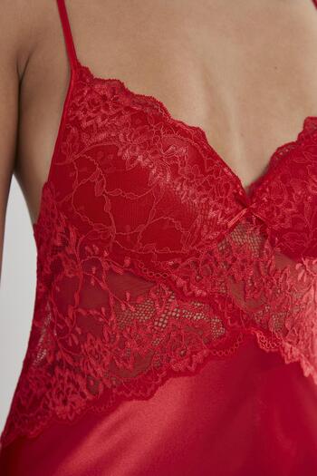 Pierre Cardin Satin Lace Women's Nightgown - 608 Red