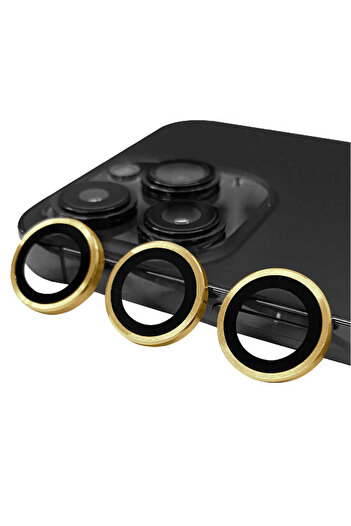 zore iPhone 14 Pro Max Compatible Zore Cl-07 Camera Zore Protector-Gold