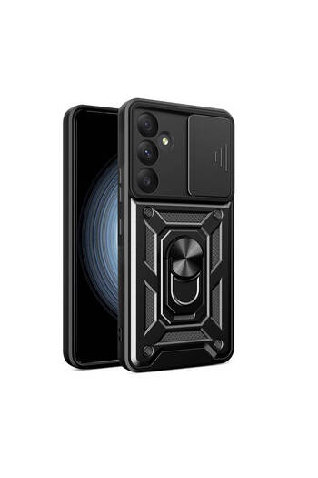 Fibaks Samsung Galaxy A35 Case with Camera Protection Sliding Ring Armor Military Tank Protective Cover