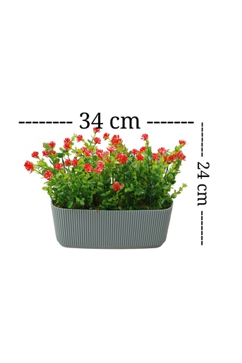 Cennet Home Floral Boxwood Handrail Hanging Mint Green Balcony Artificial Flower in Flower Pot