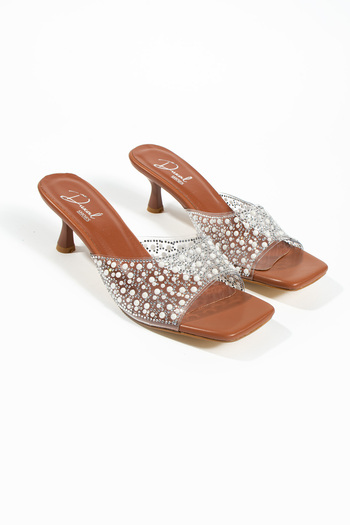 DUXAL SHOES Valencia Pearl Detailed Heeled Slippers