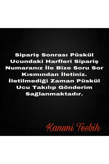 KANUNİ TESBİH Mărgele de rugăciune cu litere albastre ulei