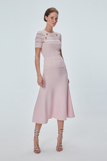 JOIN US Flared Midi Pink Skirt