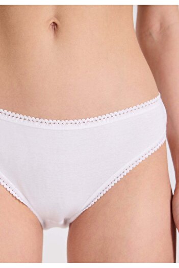 WESTMARK LONDON 5’li Beyaz Pamuklu Mini Boy Kadın Ribana Slip EVA RIB MINI