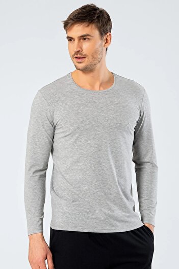 Cacharel Crew Neck 95% Cotton Men's T-shirt - Long Sleeve