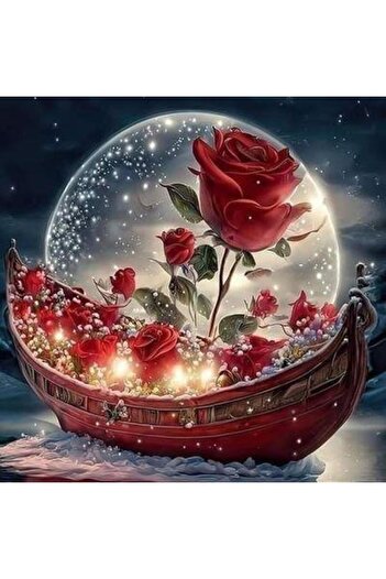 Marcel Kristal Tablo Marcel Art 40x50cm Gondola and Roses Diamond Mosaic Painting