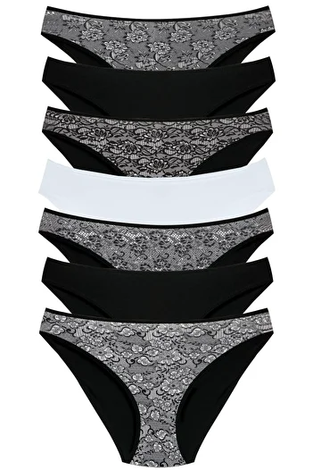 Newlilla 18001-7 Lace Printed 7-Piece Panties Pack V35