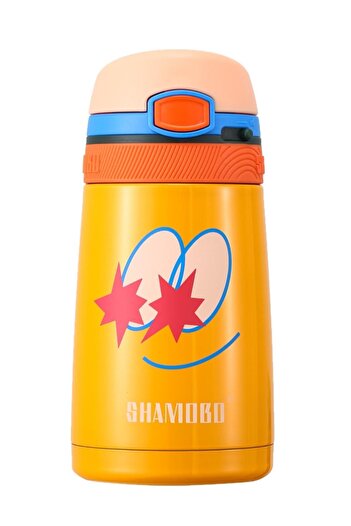 Shamobo Fiftyfifty Children's 350 Ml Stainless Steel Thermos with Straw Bpa Free 7 Colors