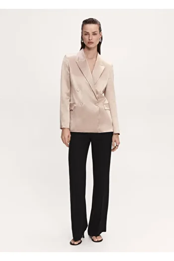 MANGO Woman Satin Blazer Jacket