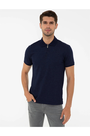 Pierre Cardin Μπλουζάκι με γιακά πόλο με σκούρο μπλε Navy Slim Fit