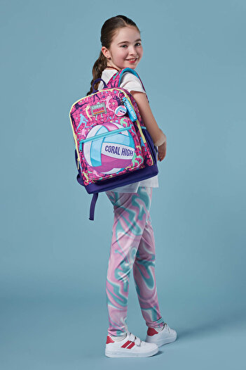 Coral High 23761 Model Pink Purple Volleyball Patterned Children's School Backpack