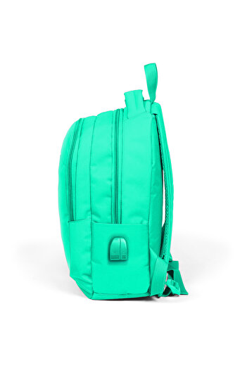 Coral High Kids Water Green Three Compartment School Backpack with USB Port 24309