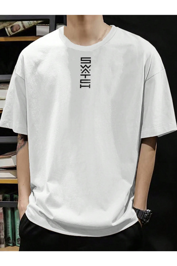 De Carte Ανδρικό λευκό μπλουζάκι Oversize - SWATUI Printed, A Quality, Crew Neck