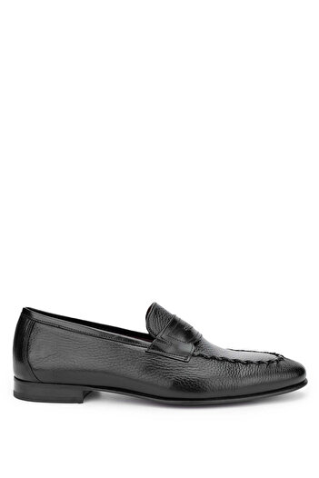 Tamer Tanca Genuine Leather Black Men's Loafer Shoes