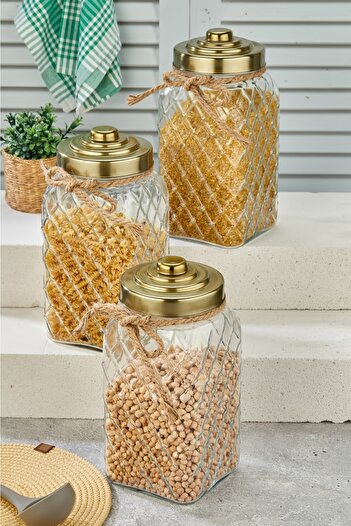 Cooker Nostalgia Series - Glass Jar Large Size 30 Cm Gold (1 Piece)