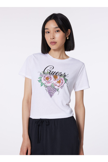 Guess Γυναικείο T-Shirt White Crew Neck - W4GI49K9SN1-G011