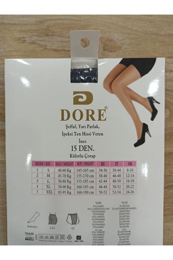Dore Çorap Fit 15 Black Women's Pantyhose - 500
