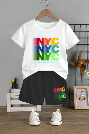 MYADA NYC New York City Printed 2-Piece Kids Set - Crew Neck 19963