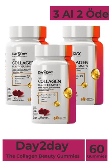 DAY2DAY Collagen Beauty Gummies 60 Chewable Gel Form 3 Pieces