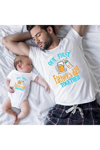 venüsdijital Μπλουζάκι First Father Day Together - Φορμάκι και δώρο, 1 κομμάτι