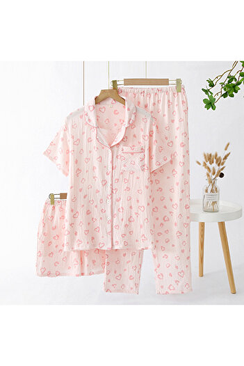 Global Organic Cotton Muslin Fabric Pajama Set (Pack of 3)