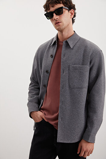 GRIMELANGE Holger Men's Regular Fit Thick Stitching Fabric Lined Anti-Pilling Buttoned Grimelange Jacket