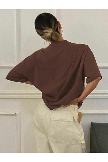 AFROGİYİM Γυναικείο μπλουζάκι Oversize με στάμπα Calm Active Wake