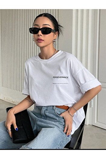 AFROGİYİM Women's Perseveranca Printed Oversize T-Shirt