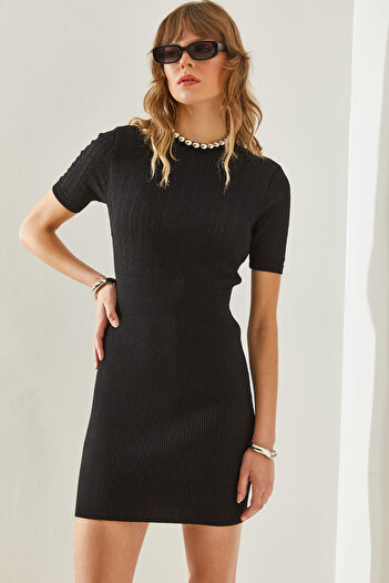 Bianco Lucci Knitwear Women's Dress - Back Detailed, Model20246136