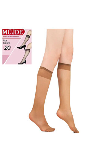 Müjde Bronze Colored 20 Denier Matte Women's Knee-Length Trousers Socks - Pack of 6 (38)