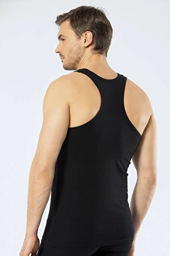 Cacharel Men's Sports Undershirt - 3 Pieces, 95% Cotton, 5% Elastane, Halter Collar