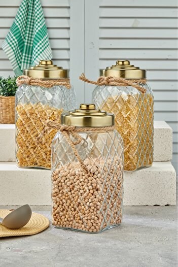 Cooker Nostalgia Series - Glass Jar Large Size 30 Cm Gold (1 Piece)
