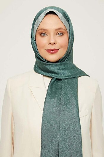 Levidor Moss Green Ring Pattern Monogram Shawl