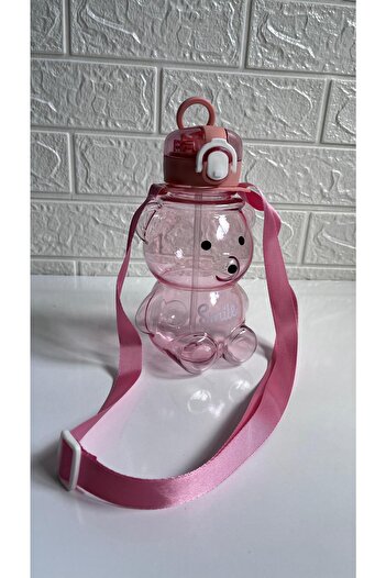 RKY SERENITY Teddy Bear Figured - Drinking Bottle with Straw and Lock, Neck Hanger