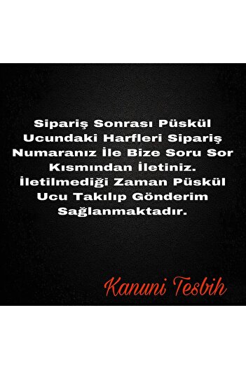 KANUNİ TESBİH Mărgele de rugăciune cu litere albastre ulei