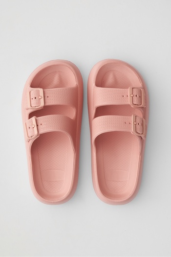 OZYO Lily Pudra - Παντόφλες παραλίας με διπλό λουράκι Eva Platform Daily Summer