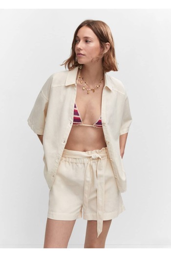 MANGO Woman Linen Cotton Shorts