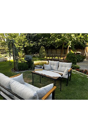 Kırlenta Erciyes 2 2 Masa Krem Bahçe Takımı Bahçe Mobilyası