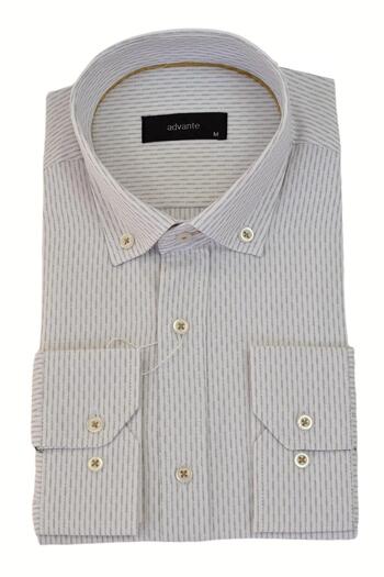 ADVANTE Men's Classic Long Sleeve Striped Shirt BGL-ST03510