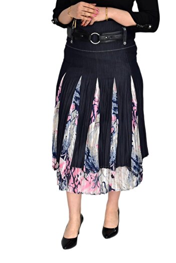 ESTİ Women's Chiffon Embroidered Skirt NS-21982