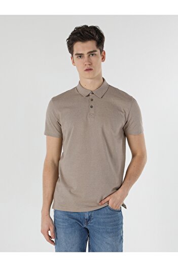 Colin's Regular Fit Polo Yaka Bej Erkek Kısa Kol Tişört Cl1058657