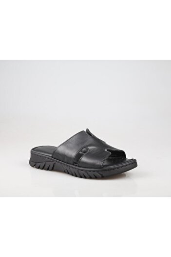 Castle Black 22357 Papuci de damă ortopedici negri din piele naturală