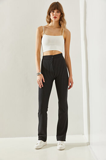 Bianco Lucci Striped Palazzo Women's Trousers -60251231