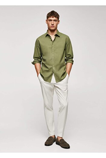 MANGO Man Regular Cut Cotton Voile Shirt