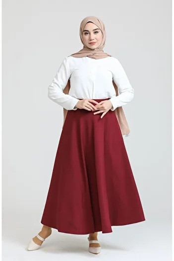 CNG MODA Hijab Puff Scuba Flared Skirt Large: Size