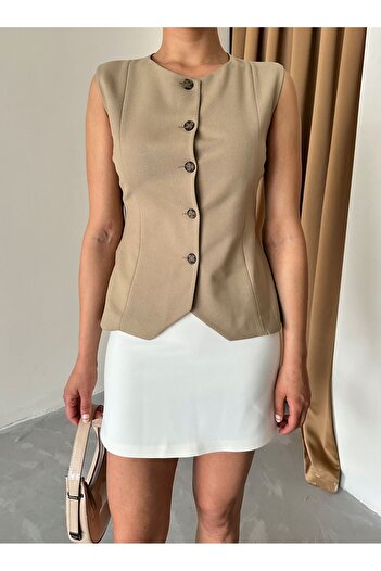 Laluvia Mink Waist Sitting Cotton Vest